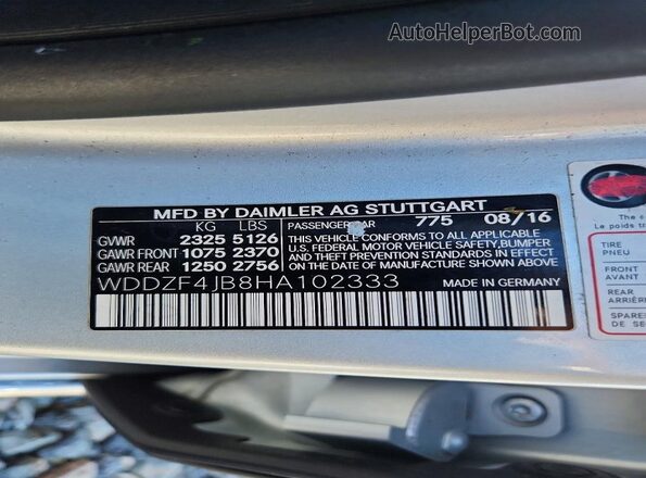 WDDZF4JB8HA102333 2017 MERCEDES-BENZ E Gray Widok komory silnika