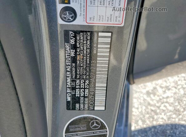 WDDZF4JB9HA271213 2017 MERCEDES-BENZ E Gray Vista del compartimento del motor