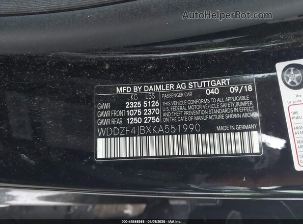 WDDZF4JBXKA551990 2019 MERCEDES-BENZ E-CLASS Black Вид підкапотного простору
