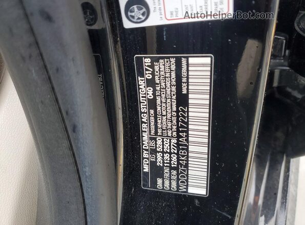 WDDZF4KB1JA417222 2018 MERCEDES-BENZ E Black Вид підкапотного простору