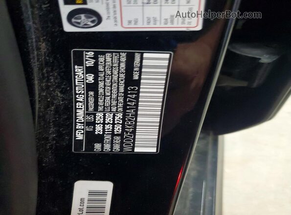 WDDZF4KB2HA147413 2017 MERCEDES-BENZ E Black Vista del compartimento del motor