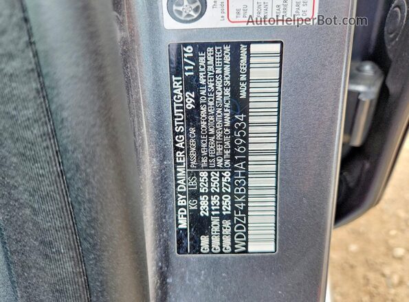 WDDZF4KB3HA169534 2017 MERCEDES-BENZ E Gray Engine compartment view