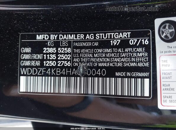 WDDZF4KB4HA080040 2017 MERCEDES-BENZ E-CLASS Black Շարժիչի բաժամունքի տեսք