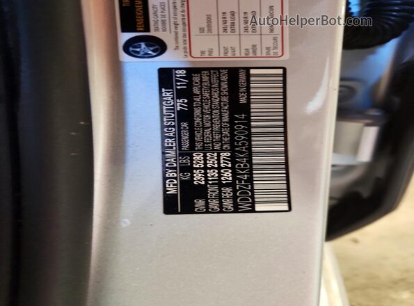 WDDZF4KB4KA590914 2019 MERCEDES-BENZ E Silver Вид підкапотного простору