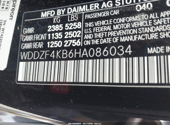 WDDZF4KB6HA086034 2017 MERCEDES-BENZ E-CLASS Black Вид підкапотного простору