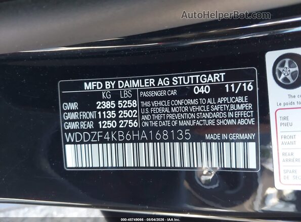 WDDZF4KB6HA168135 2017 MERCEDES-BENZ E-CLASS Black Շարժիչի բաժամունքի տեսք