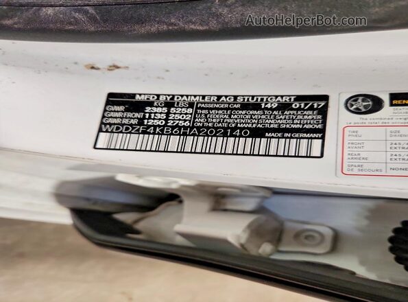 WDDZF4KB6HA202140 2017 MERCEDES-BENZ E White Engine compartment view