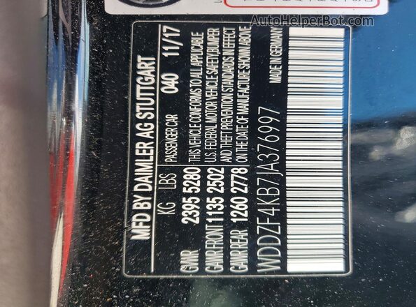 WDDZF4KB7JA376997 2018 MERCEDES-BENZ E Black Вид підкапотного простору