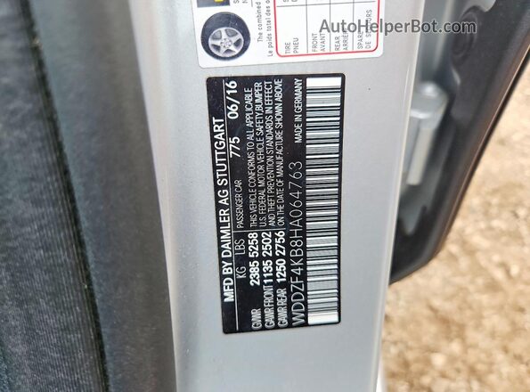 WDDZF4KB8HA064763 2017 MERCEDES-BENZ E Silver ძრავის განყოფილების ხედი
