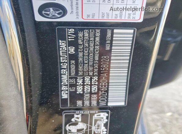 WDDZF6EB0HA158028 2017 MERCEDES-BENZ E Black ძრავის განყოფილების ხედი