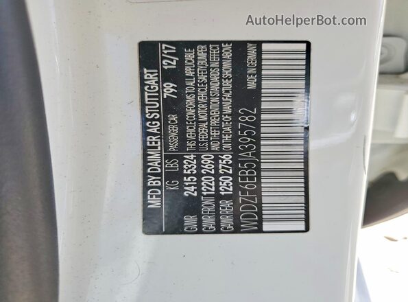 WDDZF6EB5JA395782 2018 MERCEDES-BENZ E White Engine compartment view