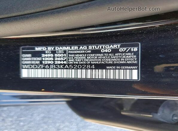 WDDZF6JB3KA520284 2019 MERCEDES-BENZ E Black Widok komory silnika