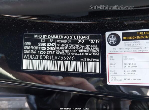 WDDZF8DB1LA756960 2020 MERCEDES-BENZ E-CLASS Black Engine compartment view
