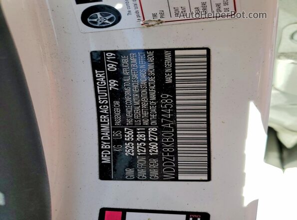 WDDZF8KB0LA744589 2020 MERCEDES-BENZ E White Vista del compartimento del motor
