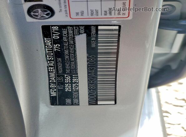 WDDZF8KB2JA431086 2018 MERCEDES-BENZ E Серый Вид подкапотного пространства