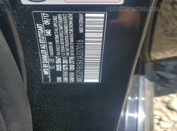 WDDZF8KB4JA337016 2018 MERCEDES-BENZ E Black Widok naklejki z numerem VIN