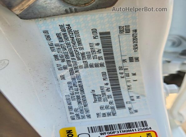 WF0DP3TH0H4125064 2017 FORD FOCUS Белый Вид подкапотного пространства