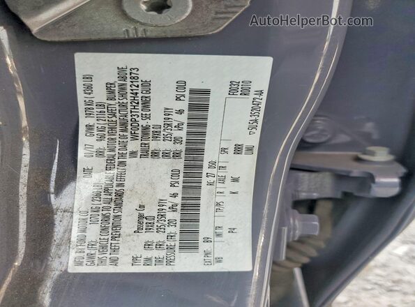 WF0DP3TH2H4121873 2017 FORD FOCUS Gray Vista del compartimento del motor