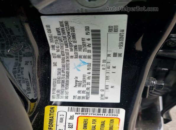 WF0DP3TH3H4123390 2017 FORD FOCUS Black VIN კოდის სტიკერის ხედი