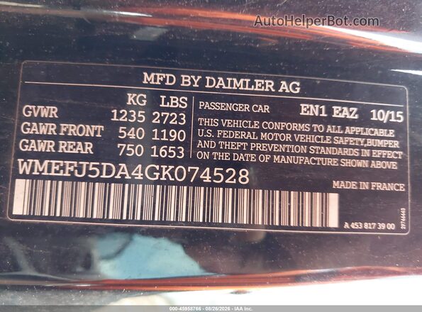 WMEFJ5DA4GK074528 2016 SMART FORTWO White Engine compartment view