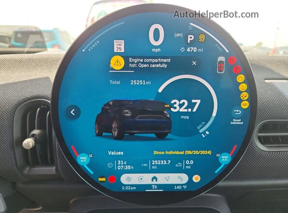 WMW13GD02S2W48619 2025 MINI COOPER Blue Սարքավորումների վահանակի տեսք