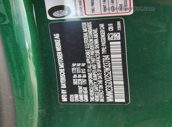WMW23GD02S2W33784 2025 MINI COOPER Green VIN sticker view
