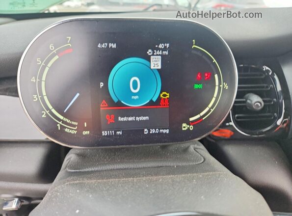 WMW33DH01N2P87033 2022 MINI COOPER Green Instrument cluster view