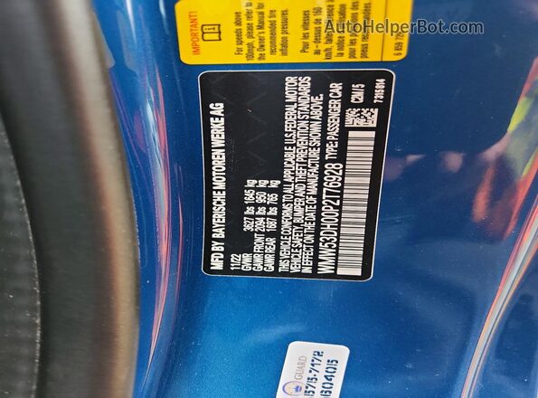 WMW53DH00P2T76928 2023 MINI COOPER Синий Вид наклейки с VIN-кодом