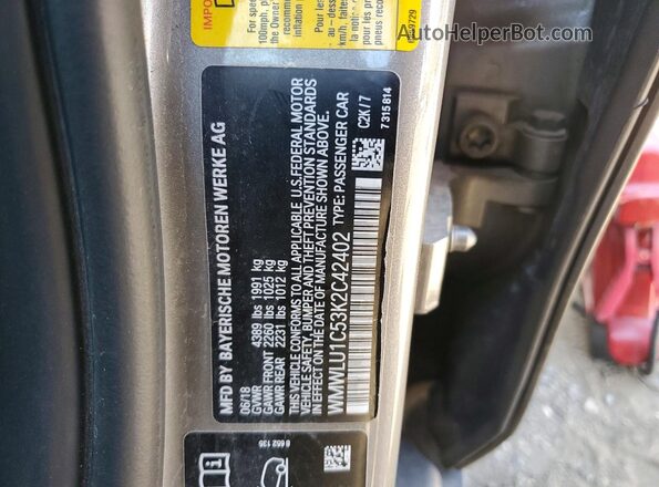WMWLU1C53K2C42402 2019 MINI COOPER Серый 