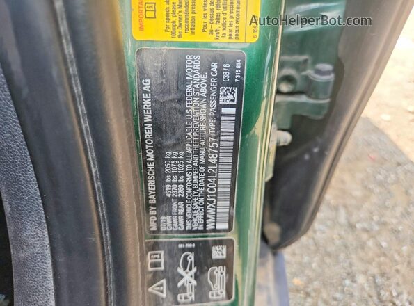 WMWXJ1C04L2L48757 2020 MINI COOPER Green Engine compartment view
