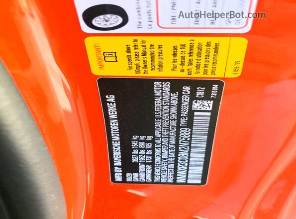 WMWXR3C08M2N75889 2021 MINI COOPER Orange VIN sticker view