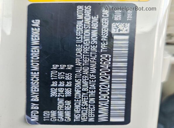 WMWXU9C02M2P04629 2021 MINI COOPER Cream Вид підкапотного простору