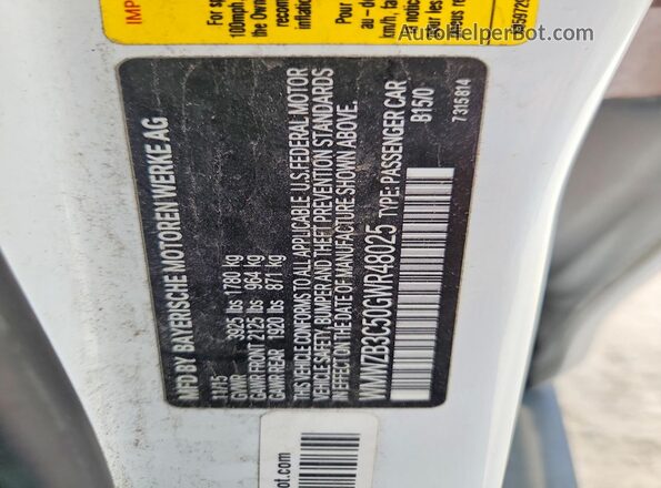 WMWZB3C50GWR48025 2016 MINI COOPER White Engine compartment view