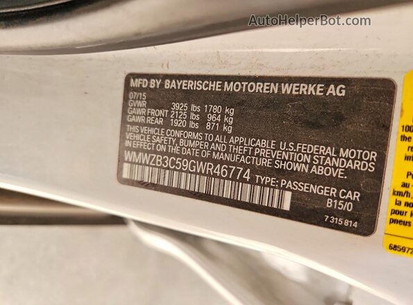 WMWZB3C59GWR46774 2016 MINI COOPER White Engine compartment view