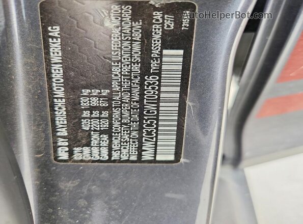 WMWZC3C51GWT09536 2016 MINI COOPER Gray Vista del compartimento del motor