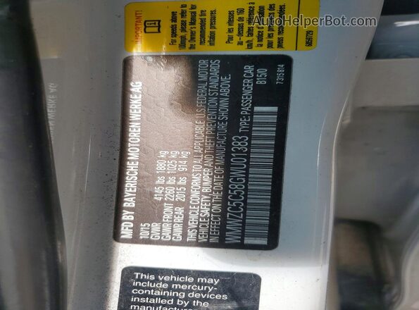 WMWZC5C58GWU01383 2016 MINI COOPER White Vista del compartimento del motor