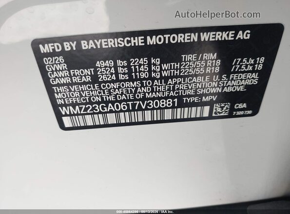 WMZ23GA06T7V30881 2026 MINI COUNTRYMAN White ძრავის განყოფილების ხედი