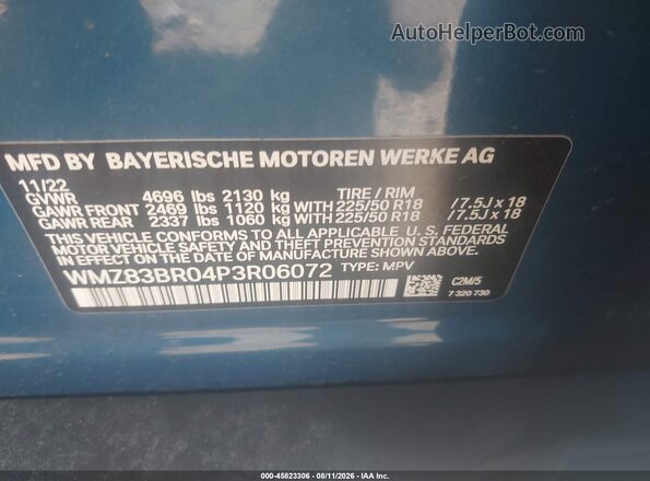 WMZ83BR04P3R06072 2023 MINI COUNTRYMAN Blue ძრავის განყოფილების ხედი