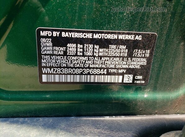 WMZ83BR08P3P68844 2023 MINI COOPER Green ძრავის განყოფილების ხედი