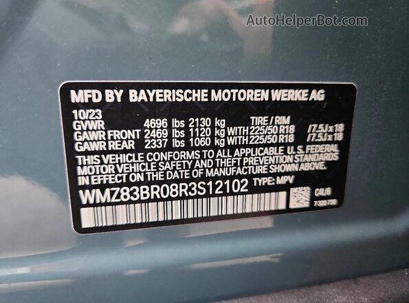 WMZ83BR08R3S12102 2024 MINI COOPER Teal ძრავის განყოფილების ხედი