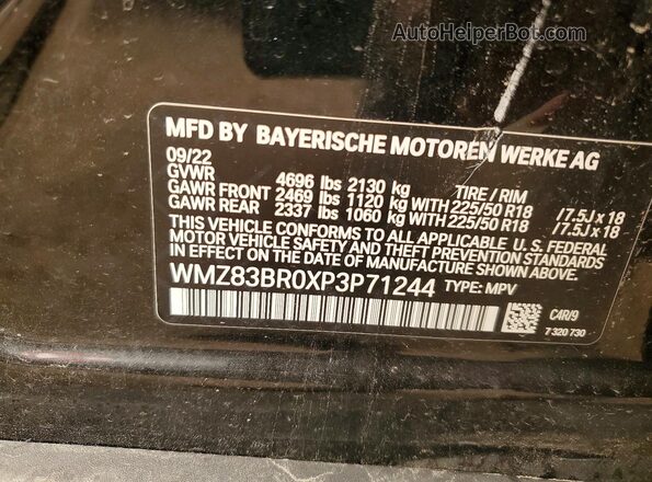 WMZ83BR0XP3P71244 2023 MINI COOPER Black ძრავის განყოფილების ხედი