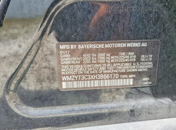 WMZYT3C3XH3B66170 2017 MINI COOPER Black VIN կոդի պիտակի տեսք