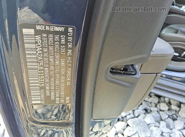 WP0AA2A75JL115315 2018 PORSCHE PANAMERA Blue Շարժիչի բաժամունքի տեսք