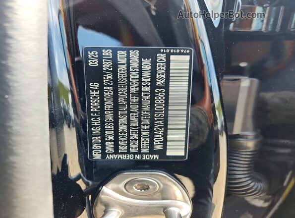 WP0AA2YA1SL008863 2025 PORSCHE PANAMERA Black VIN կոդի պիտակի տեսք
