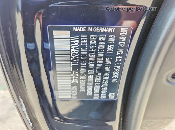 WP0AB2A71LL140440 2020 PORSCHE PANAMERA Черный Вид подкапотного пространства