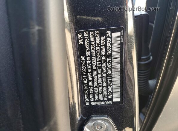 WP0AB2Y11LSA54278 2020 PORSCHE TAYCAN Charcoal Engine compartment view