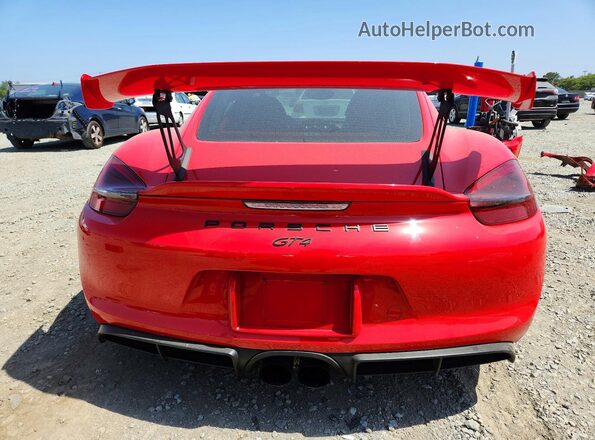 WP0AC2A82GK192399 2016 PORSCHE CAYMAN Red Vista trasera