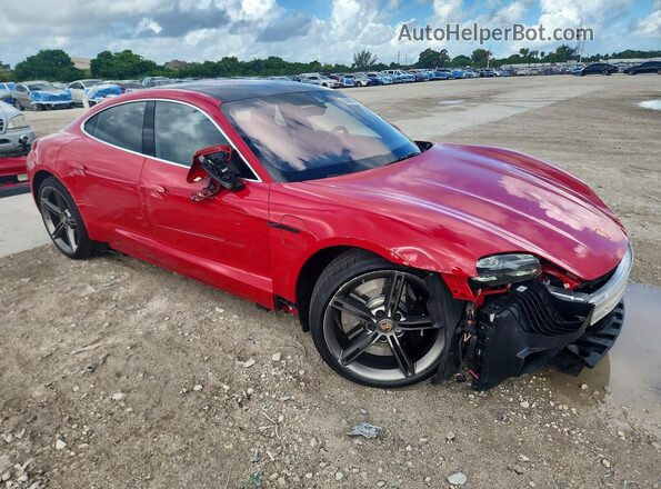 WP0AC2Y11LSA71398 2020 PORSCHE TAYCAN Красный Передняя правая четверть