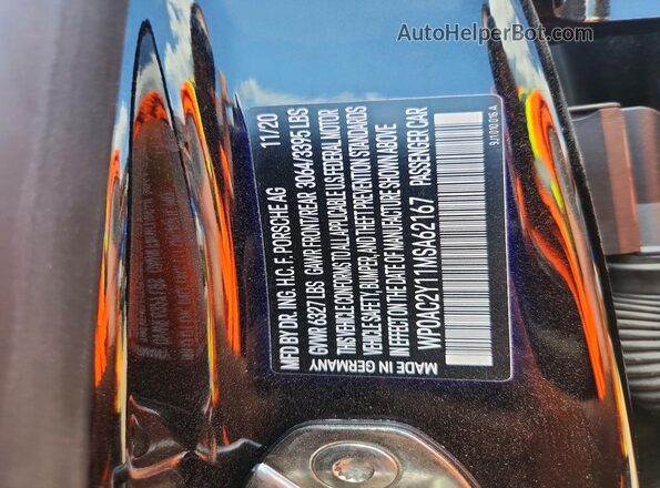 WP0AC2Y11MSA62167 2021 PORSCHE TAYCAN Black Engine compartment view