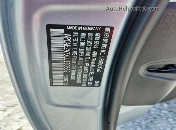 WP0AE2A7XLL130562 2020 PORSCHE PANAMERA Silver Вид наклейки з VIN-кодом